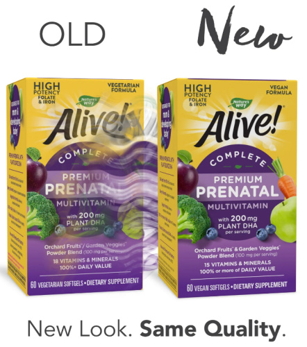 Premium Prenatal (срок 30.09.2025) Alive! Multivitamin 60 капсул (Nature's Way) фото 3