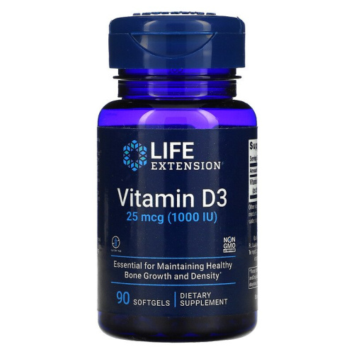 Vitamin D3 1000 IU (Витамин Д-3 25 мкг) 90 капсул (Life Extension)