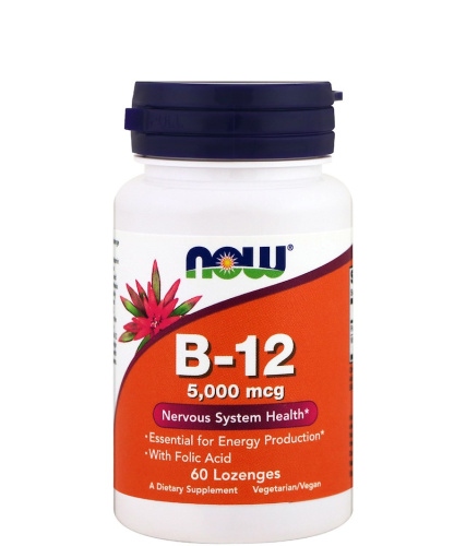 Vitamin B-12 5000 мкг (Витамин Б12) 60 леденцов (Now Foods)