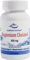 Magnesium Chelated from Magnesium Glycinate 400 мг (Глицината Магния) 120 таблеток (Norway Nature)