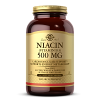 Niacin Vitamin B3 500 мг (Ниацин) 250 растительных капсул (Solgar)