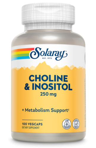 Choline & Inositol 250 mg (Холин и инозитол 250 мг) 100 вег капсул (Solaray)