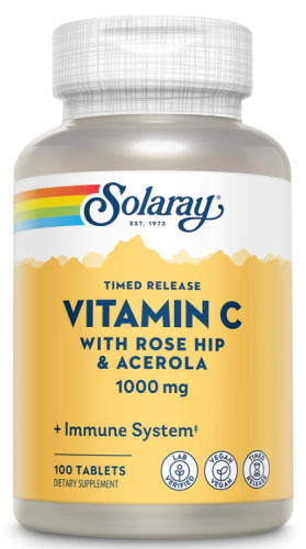 Vitamin C 1000 mg TR with Rose Hip & Acerola (Витамин C 1000 мг) 100 таблеток (Solaray)