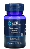 Gamma E Mixed Tocopherols (Гамма-Е смешанные токоферолы) 60 гелевых капсул (Life Extension)