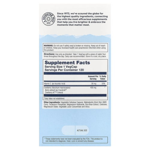 CranActin 400 mg (КранАктин 400 мг) 120 вег капсул (Solaray) фото 3