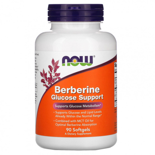 Berberine Glucose Support (Берберин) 400 мг 90 мягких капсул (Now Foods)