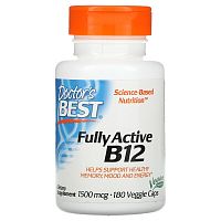 Fully Active B-12 1500 мкг (Активный витамин B12) 180 вег капсул (Doctor's Best)