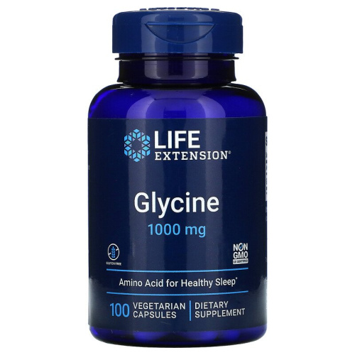 Glycine 1000 мг (Глицин) 100 капсул (Life Extension)