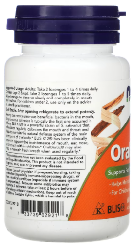 OralBiotic 60 леденцов (NOW Foods) фото 3