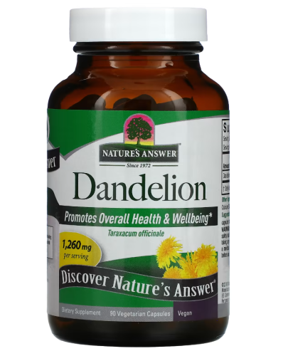Dandelion 1260 mg Root (Одуванчик 1260 мг Корень) 90 вег капсул (Nature's Answer) фото 2