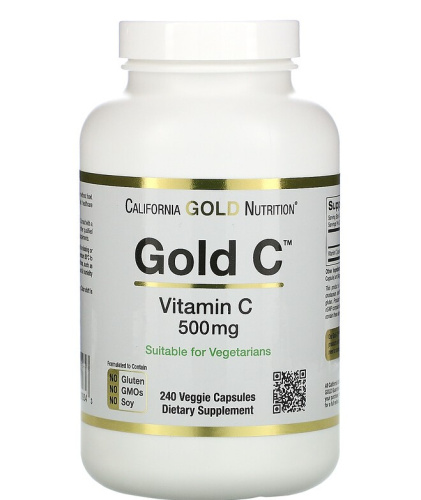 Gold C (витамин C) 500 мг 240 капсул (California Gold Nutrition)