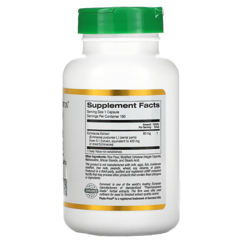 Echinacea Herb Extract (Экстракт Эхинацеи) 180 вег капс (California Gold Nutrition) фото 2