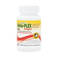 Hema-Plex Iron for HEALTHY RED BLOOD CELLS 60 капсул (softgels) быстрого действия (NaturesPlus) 