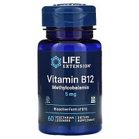 Vitamin B12 Methylcobalamin 5 мг (Витамин Б12 Метилкобаламин) 60 вег леденцов (Life Extension)