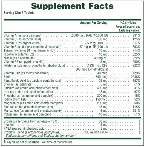 Prenatal Multi Source of Life (Поливитамины для беременных) 180 таблеток (NaturesPlus) фото 4