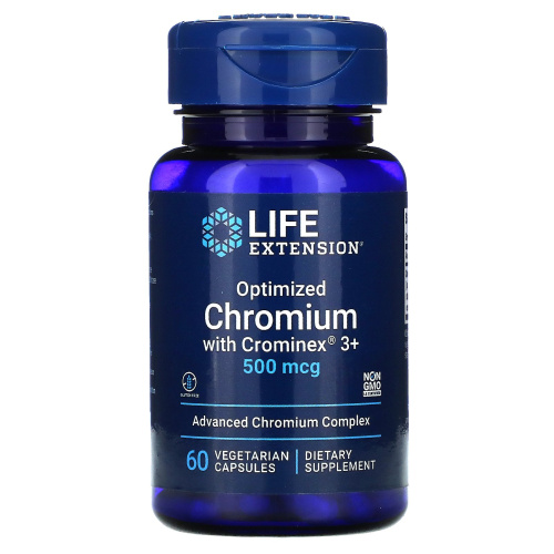 Optimized Chromium with Crominex 3+ 500 мкг (Оптимизированный Хром) 60 вег капсул (Life Extension)