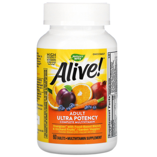 Alive! Adult Ultra Potency Complete Multivitamin 60 таблеток (Nature's Way) фото 4