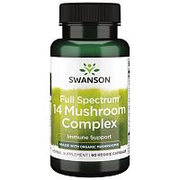 14 Mushroom Complex Full Spectrum (Полный комплекс из 14 грибов) 60 вег капсул (Swanson)