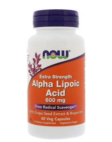 Alpha Lipoic Acid (Альфа-Липоевая Кислота) 600 mg 60 капсул (Now Foods)
