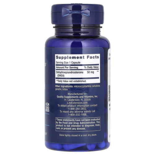 DHEA 50 мг 60 капсул (Life Extension). фото 2
