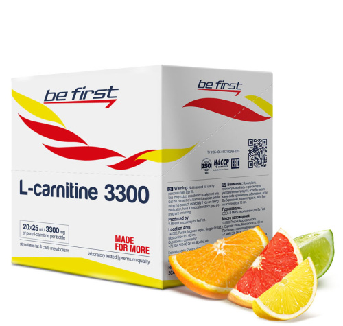 L-Carnitine Liquid 3300 mg (Л-Карнитин Жидкий 3300 мг) 20 ампул по 25 мл (Be First)_ фото 2