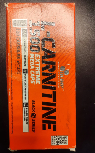 L-Carnitine Extreme Mega 1500 мг (Л-Карнитин тартрат) 120 капсул (Olimp) Поврежденная упаковка фото 3