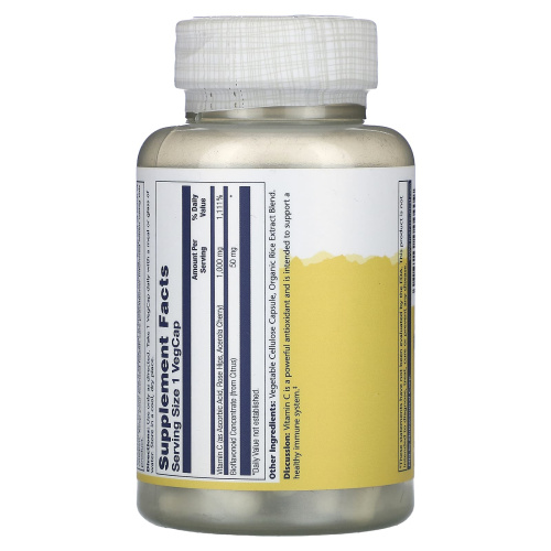 Vitamin C 1000 mg with Bioflavonoid Concentrate (Витамин C 1000 мг) 100 вег капсул (Solaray) фото 3