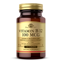 Vitamin B-12 Cyanocobalamin 100 мкг (Витамин Б-12 Цианокобаламин) 100 таблеток (Solgar)