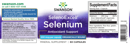 Selenium 200 mcg Selenoexcell (Селен 200 мкг) 60 капсул (Swanson) фото 3
