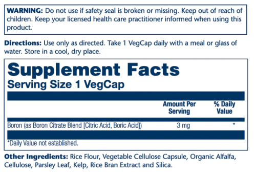 Boron 3 mg (Бор 3 мг) 60 вег капсул (Solaray) фото 2