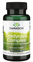 Cordyceps Complex with Reishi and Shiitake Mushrooms 60 вег капсул (Swanson)