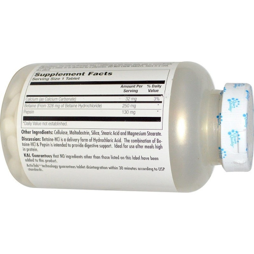 Betaine HCl+ 250 мг (Бетаин) 250 таблеток (KAL) фото 2