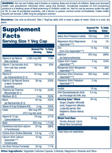 Once Daily Prenatal Multi-Vita 90 вег капсул (Solaray) фото 4