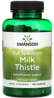Milk Thistle 500 mg (Расторопша 500 мг) 100 капсул (Swanson)