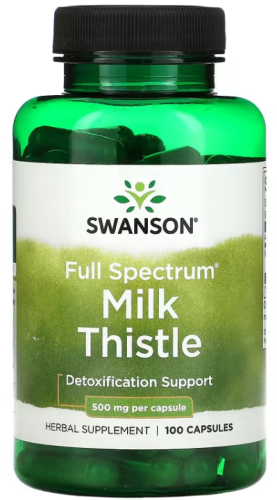 Milk Thistle 500 mg (Расторопша 500 мг) 100 капсул (Swanson)