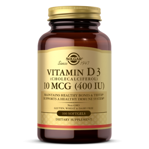 Vitamin D3 (Витамин Д3) 10 мкг (400 IU) 100 мягких капсул (Solgar)