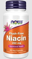 Flush-Free Niacin 250 мг (Ниацин не вызывающий покраснений) 90 вег капсул (Now Foods)