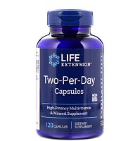 Мультивитамины Two-Per-Day (Дважды-в-день) 120 капсул (Life Extension)
