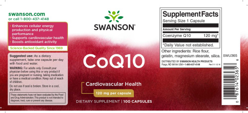 CoQ10 120 mg (Коэнзим Q10 120 мг) 100 капсул (Swanson) фото 2