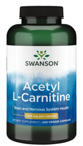 Acetyl L-Carnitine  cрок 01.2024 (Ацетил L-карнитин) 500 мг 240 капсул (Swanson)