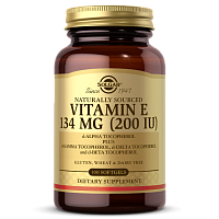 Vitamin E (Витамин E) Mixed Tocopherol 134 мг (200 IU) 100 мягких капсул (Solgar)