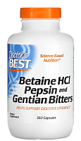 Betaine HCL Pepsin and Gentian Bitters (Бетаин HCL пепсин) 360 капсул (Doctor's Best)