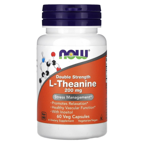 L-Theanine 200 мг (L-Теанин) 60 вегетарианских капсул (Now Foods)_