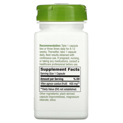 Vitex 400 mg (Плоды Витекса Священного 400 мг) 100 веган капсул (Nature's Way) фото 2