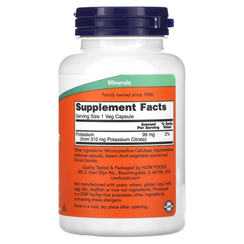 Potassium Citrate 99 мг (Цитрат калия) 180 капсул (Now Foods)_ фото 2