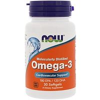 Omega-3 1000 мг (Омега-3) 30 капсул (Now Foods)