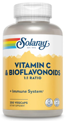 Vitamin C 500 mg Bioflavonoids 500 mg (Витамин C 500 мг Биофлавоноиды 500 мг) 250 вег капс (Solaray)