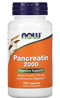 Pancreatin 2000 (Панкреатин) 10x - 200 мг 100 капсул (Now Foods)