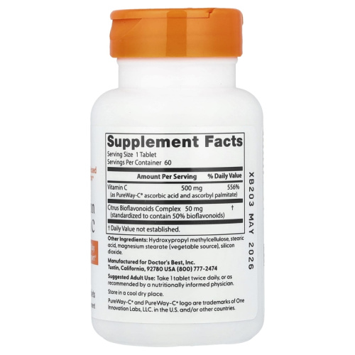 Vitamin С High Absorption (Витамин C высокой усвояемости) 500 мг 60 таблеток (Doctor's Best) фото 2