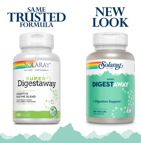 Super Digestaway (Смесь Пищеварительных Ферментов) 180 вег капсул (Solaray) фото 3